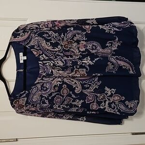 Dress Barn Scoop Neck with Sheer Long Sleeves Blouse 2x